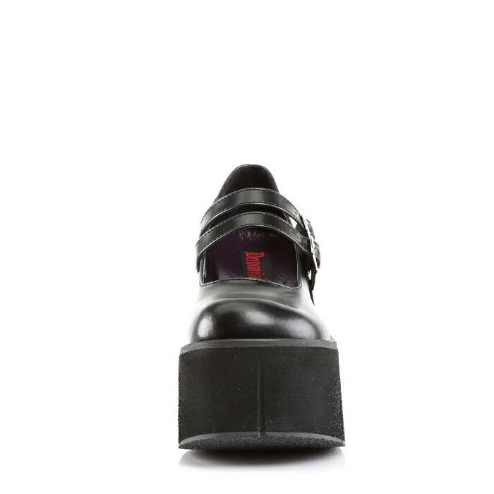 demonia デモニア パンプス 厚底 ウェッジソール 11.5 cm ヒール 黒 ブラック 合皮 ダブルストラップ 小さいサイズ 大きいサイズ 靴 レディース メンズ 取寄 | Pleaser | 01