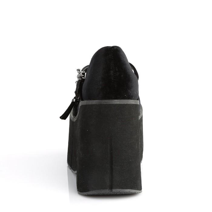 demonia デモニア パンプス 厚底 ウェッジソール 11.5 cm ヒール 黒 ブラック ベルベット バット ストラップ 小さいサイズ 大きいサイズ レディース メンズ 取寄 | Pleaser | 03
