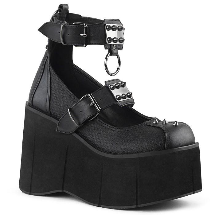 demonia デモニア パンプス 厚底 ウェッジソール 11.5 cm ヒール 黒 