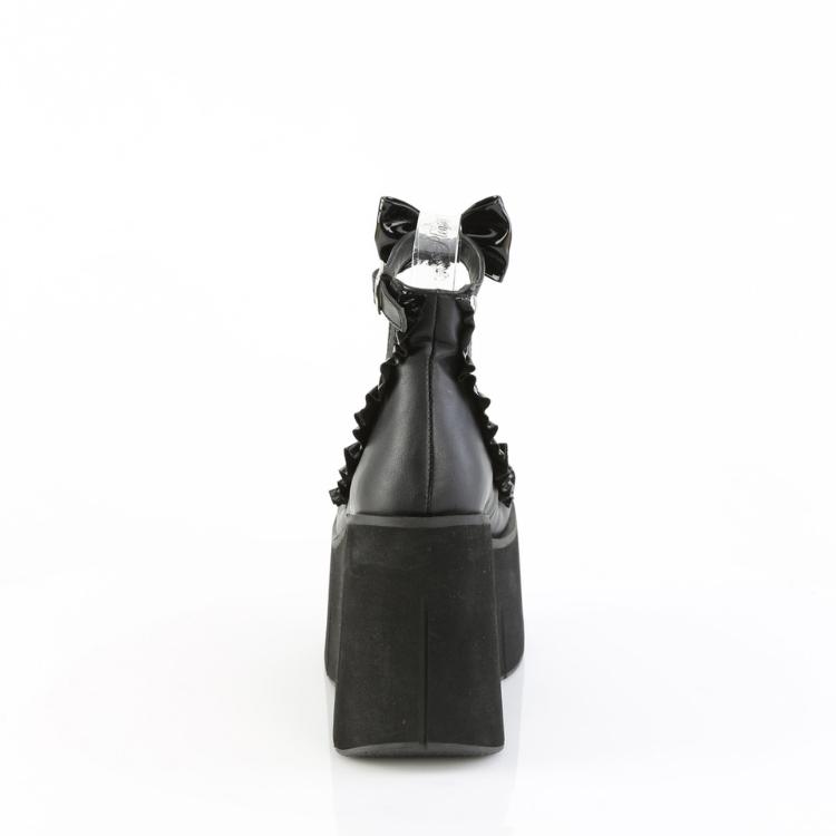 demonia デモニア パンプス 厚底 ウェッジソール 11cm 12cm ヒール 黒 ブラック 合皮 リボン アンクルストラップ 大きいサイズ 厚底靴 ローファー KERA-18 取寄 | Pleaser | 03