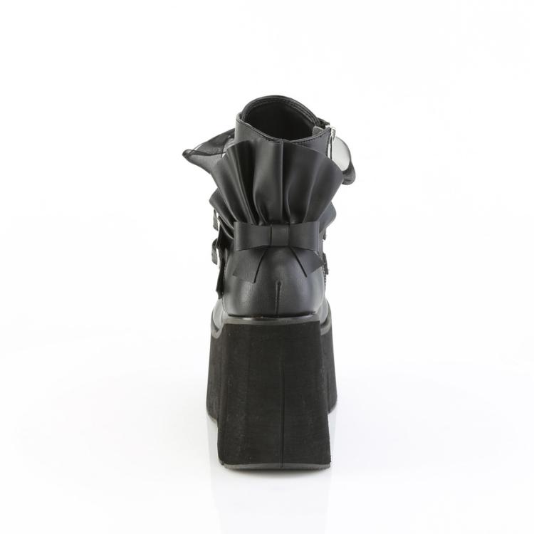demonia デモニア 厚底 ブーツ ショートブーツ ウェッジソール 11cm 12cm ヒール 黒 ブラック つや消し 合皮 ジッパー 靴 レディース メンズ KERA-55 取寄 | Pleaser | 03