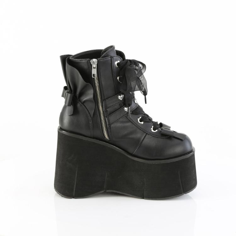 demonia デモニア 厚底 ブーツ ショートブーツ ウェッジソール 11cm 12cm ヒール 黒 ブラック つや消し 合皮 ジッパー 靴 レディース メンズ KERA-55 取寄 | Pleaser | 04