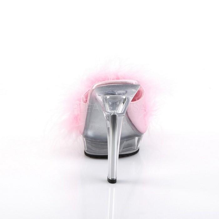 Pleaser プリーザー キャバ ヒール ミュール サンダル クリア ベビーピンク 13 cm ヒール レディース メンズ ピンヒール ハイヒール ファー 大きいサイズ 取寄 | Pleaser | 03