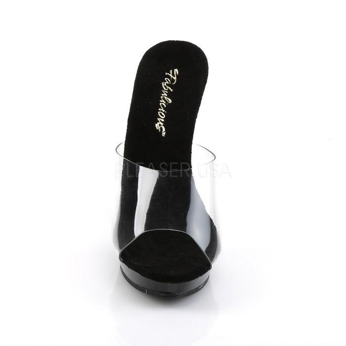 Pleaser プリーザー キャバ ヒール ミュール サンダル クリア 黒 ブラック 13 cm ヒール 高め レディース メンズ ピンヒール ハイヒール 大きいサイズ 靴 取寄 | Pleaser | 01