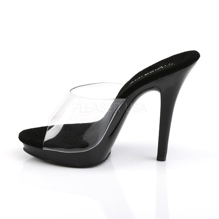 Pleaser プリーザー キャバ ヒール ミュール サンダル クリア 黒 ブラック 13 cm ヒール 高め レディース メンズ ピンヒール ハイヒール 大きいサイズ 靴 取寄 | Pleaser | 02