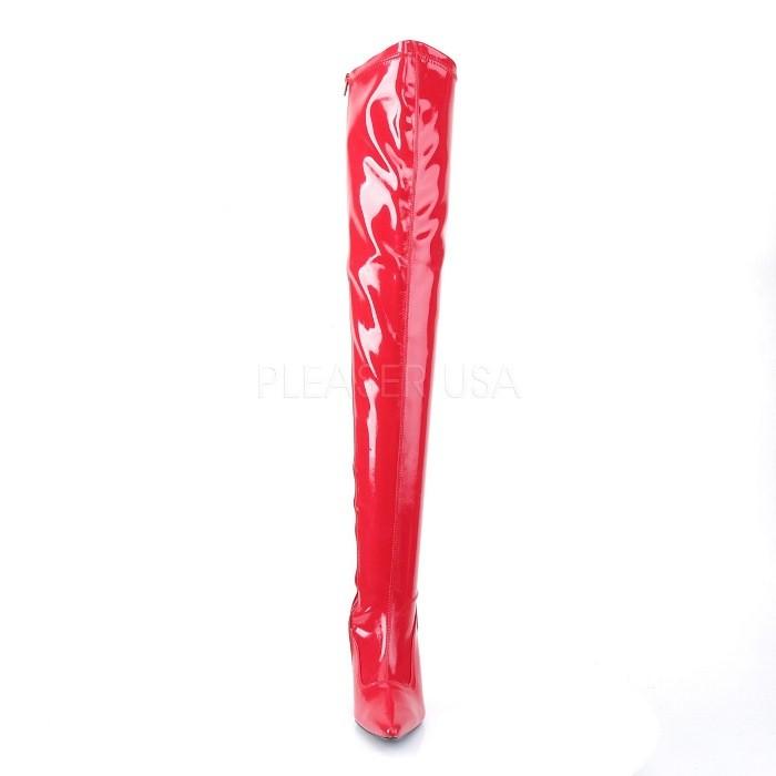 Pleaser プリーザー ニーハイブーツ サイハイブーツ ハイヒール 大きいサイズ 赤 レッド エナメル 9 cm ヒール 10 cm ヒール 低め レディース メンズ 取寄 | Pleaser | 01
