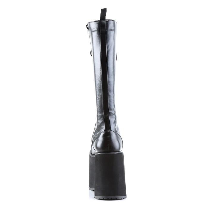 demonia デモニア ロングブーツ 厚底 ラバーソール 14.5 cm ヒール 黒 ブラック 合皮 フェイクレザー 編み上げ レースアップ 大きいサイズ 超厚底 メンズ 取寄 | Pleaser | 03