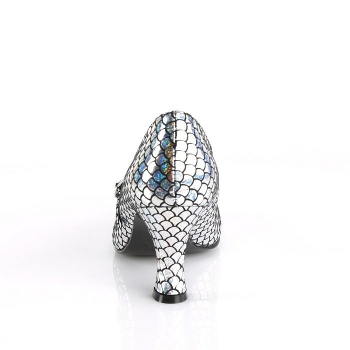 Pleaser プリーザー ローヒール パンプス レディース メンズ 7.5cm ヒール 低め 銀色 シルバー ホログラム マーメイドデザイン 甲ベルト 大きいサイズ あり 取寄 | Pleaser | 03