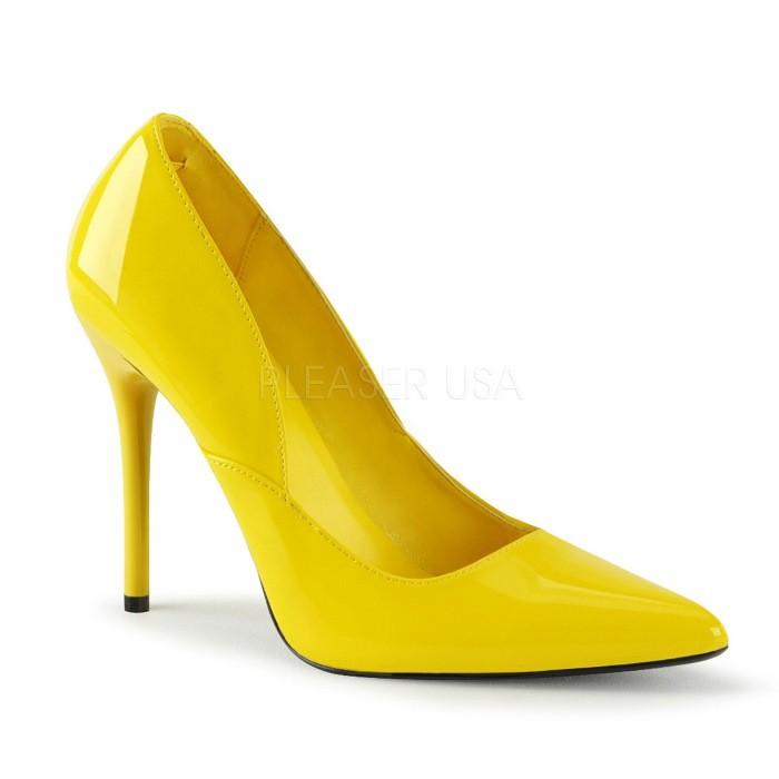 Pleaser プリーザー ハイヒール パンプス 大きいサイズ 小さいサイズ 黄色 イエロー エナメル 11.5 cm ヒール 高め レディース メンズ ポインテッドトゥ 取寄 | Pleaser
