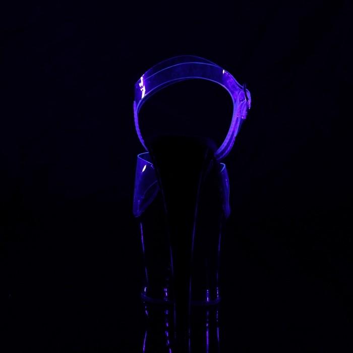 Pleaser プリーザー キャバ ヒール サンダル 厚底 18 cm ヒール アンクルベルト 蛍光色 炎 フレイム クリア 黒 ブラック レディース メンズ 大きいサイズ 取寄 | Pleaser | 03