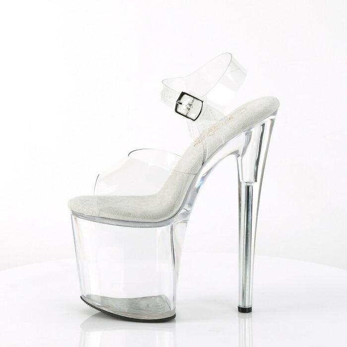 Pleaser プリーザー サンダル キャバ ヒール 厚底 レディース メンズ 20 cm ヒール クリア クリアアッパー アンクルストラップ 靴 ハイヒール 大きいサイズ 取寄 | Pleaser | 02