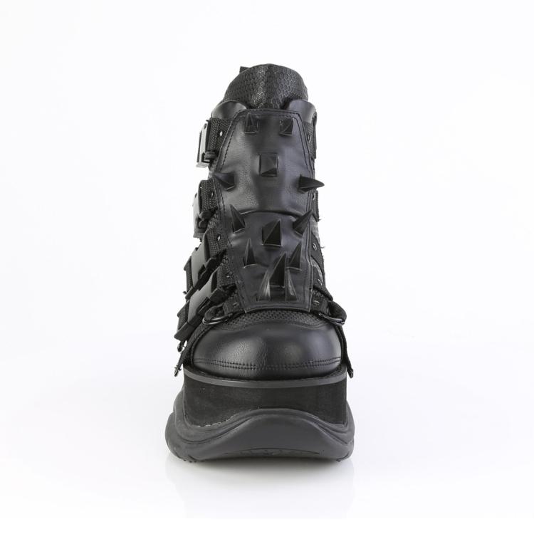demonia デモニア 厚底 ブーツ メンズ ショートブーツ 厚底 7.5cm ヒール 黒 合皮 大きいサイズ シークレット 靴 シューズ 男女兼用 対応 NEPTUNE-68 取寄 | Pleaser | 01