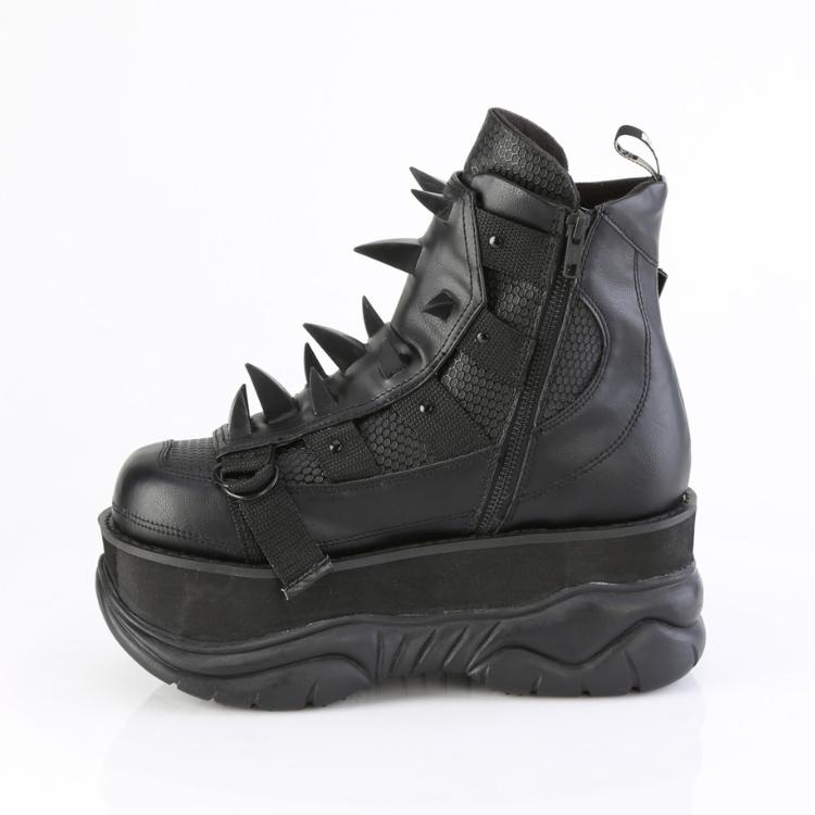 demonia デモニア 厚底 ブーツ メンズ ショートブーツ 厚底 7.5cm ヒール 黒 合皮 大きいサイズ シークレット 靴 シューズ 男女兼用 対応 NEPTUNE-68 取寄 | Pleaser | 02