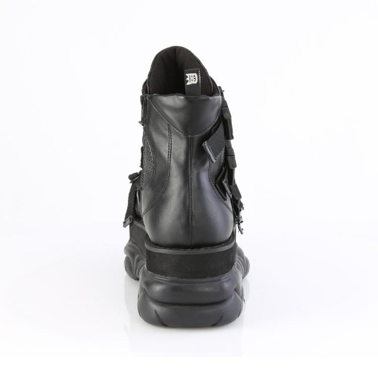 demonia デモニア 厚底 ブーツ メンズ ショートブーツ 厚底 7.5cm ヒール 黒 合皮 大きいサイズ シークレット 靴 シューズ 男女兼用 対応 NEPTUNE-68 取寄 | Pleaser | 03