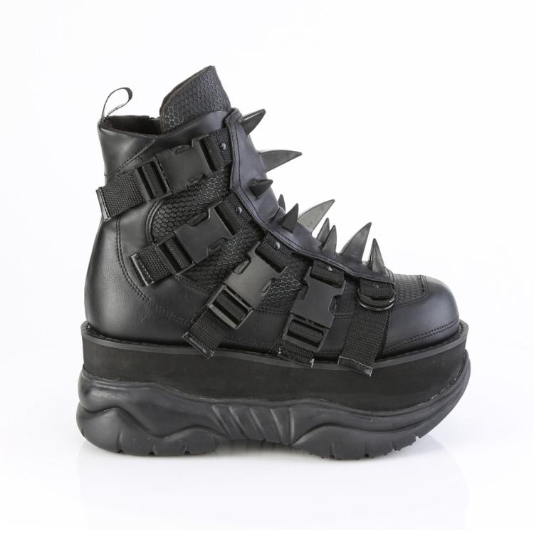demonia デモニア 厚底 ブーツ メンズ ショートブーツ 厚底 7.5cm ヒール 黒 合皮 大きいサイズ シークレット 靴 シューズ 男女兼用 対応 NEPTUNE-68 取寄 | Pleaser | 04