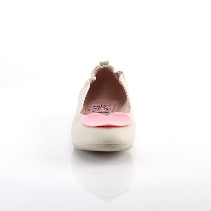 Pleaser プリーザー パンプス ぺたんこ フラットシューズ クリーム 合皮 ハート付き ラウンドトゥ レディース メンズ 大きいサイズ 小さいサイズ シューズ 取寄 | Pleaser | 01