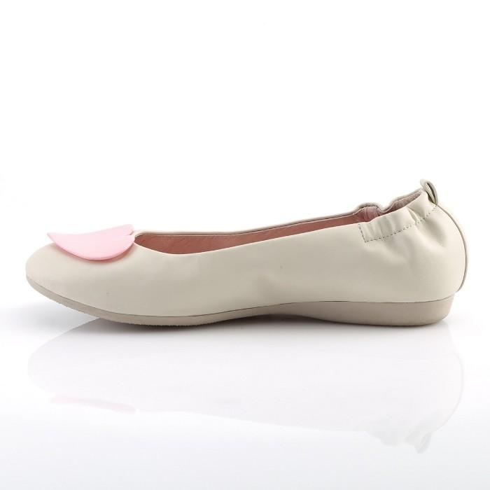 Pleaser プリーザー パンプス ぺたんこ フラットシューズ クリーム 合皮 ハート付き ラウンドトゥ レディース メンズ 大きいサイズ 小さいサイズ シューズ 取寄 | Pleaser | 02