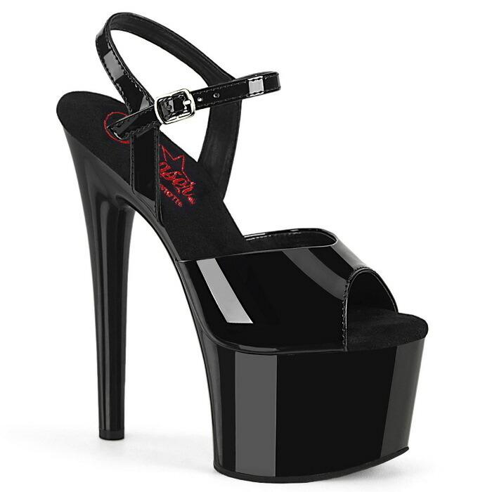 Pleaser（プリーザー） サンダル 厚底 黒 ブラック エナメル 18 cm
