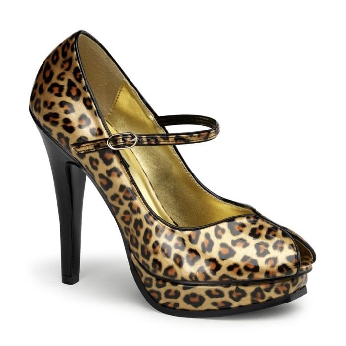 Pleaser プリーザー パンプス 13cm ヒール 金色 ゴールド チーター柄 アニマル柄 甲ベルト レディース メンズ 大きいサイズ 小さいサイズ 厚底 ハイヒール 取寄 | Pleaser