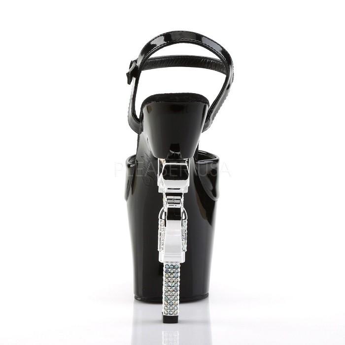 Pleaser プリーザー サンダル キャバ ヒール 厚底 レディース メンズ 18 cm ヒール 黒 ブラック エナメル アンクルストラップ 靴 ハイヒール 大きいサイズ 取寄 | Pleaser | 03