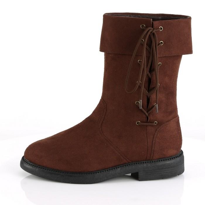 Pleaser プリーザー ショートブーツ ローヒール 2.5cm ヒール 茶 ブラウン カフ付き 編み上げ レースアップ メンズ 男性用 大きいサイズ 靴 シューズ 取寄 | Pleaser | 02