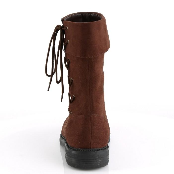 Pleaser プリーザー ショートブーツ ローヒール 2.5cm ヒール 茶 ブラウン カフ付き 編み上げ レースアップ メンズ 男性用 大きいサイズ 靴 シューズ 取寄 | Pleaser | 03