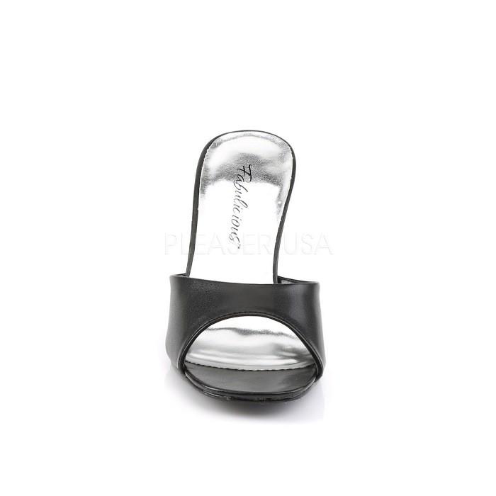 Pleaser プリーザー ミュール サンダル レディース メンズ 8 cm ヒール 黒 ブラック スクエアヒール オープントゥ 靴 シューズ 大きいサイズ 小さいサイズ 取寄 | Pleaser | 01