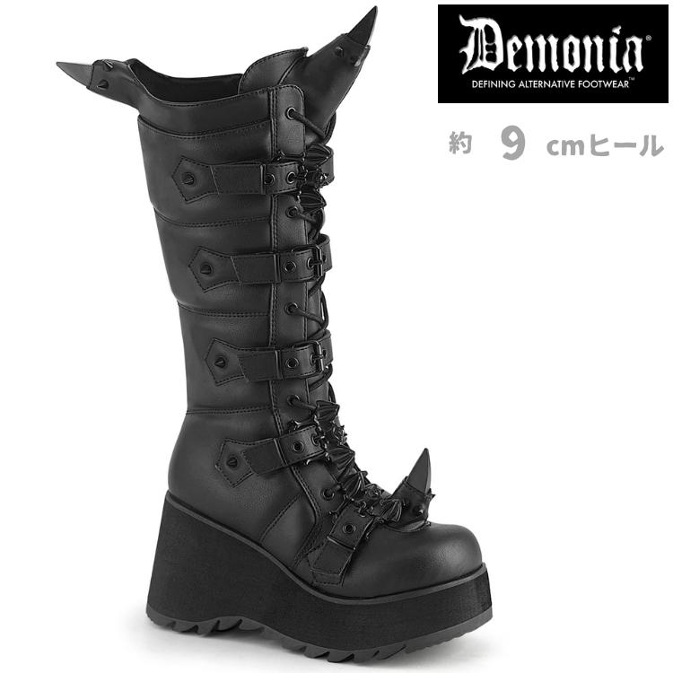 Demonia デモニア 厚底 ロングブーツ 23cm ブラック Y2K パンク 楽天
