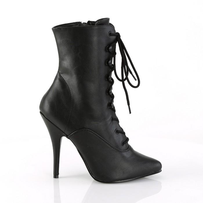 Pleaser プリーザー ハイヒール ショートブーツ 大きいサイズ 小さいサイズ 黒 ブラック つや消し 合皮 13cm ヒール レディース メンズ レースアップ 靴 取寄 | Pleaser | 04