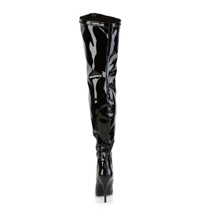 Pleaser プリーザー ハイヒール ニーハイブーツ 大きいサイズ 小さいサイズ 黒 ブラック エナメル 13cm ヒール レディース メンズ サイハイブーツ ジッパー 取寄 | Pleaser | 03