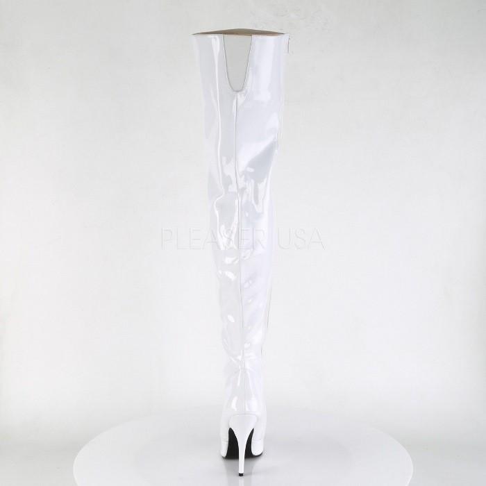 Pleaser プリーザー ハイヒール ニーハイブーツ 大きいサイズ 小さいサイズ 白 ホワイト エナメル 13cm ヒール レディース メンズ サイハイブーツ ジッパー 取寄 | Pleaser | 03