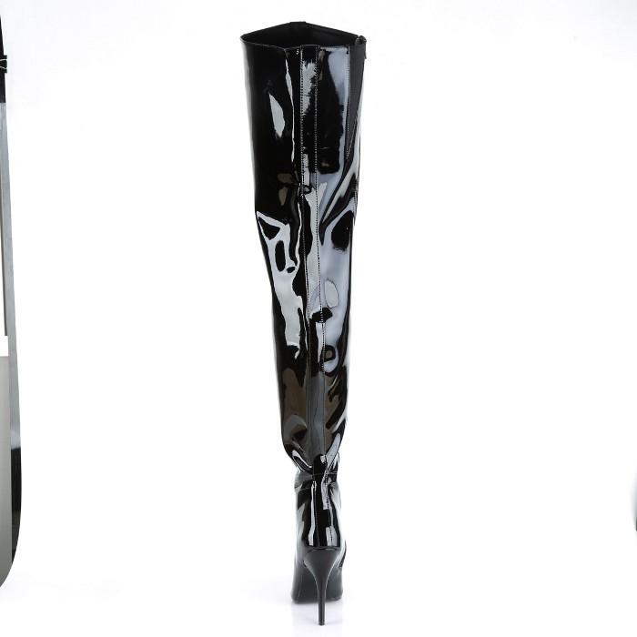 Pleaser プリーザー ハイヒール ニーハイブーツ 大きいサイズ 小さいサイズ 黒 ブラック エナメル 13cm ヒール レディース メンズ サイハイブーツ ジッパー 取寄 | Pleaser | 03