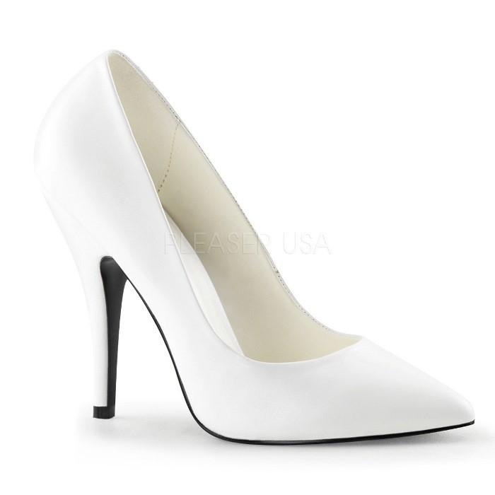 Pleaser プリーザー ハイヒール パンプス 大きいサイズ 小さいサイズ 白 ホワイト 合皮 13cm ヒール 高め レディース メンズ ピンヒール ポインテッドトゥ 取寄 | Pleaser