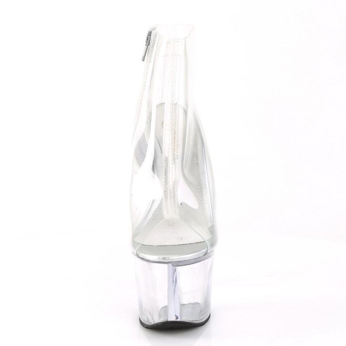 Pleaser プリーザー ヒール ショートブーツ 厚底 18 cm ヒール クリア エナメル ハイヒール 大きいサイズ クリアヒール サイドジッパー レディース メンズ 取寄 | Pleaser | 01