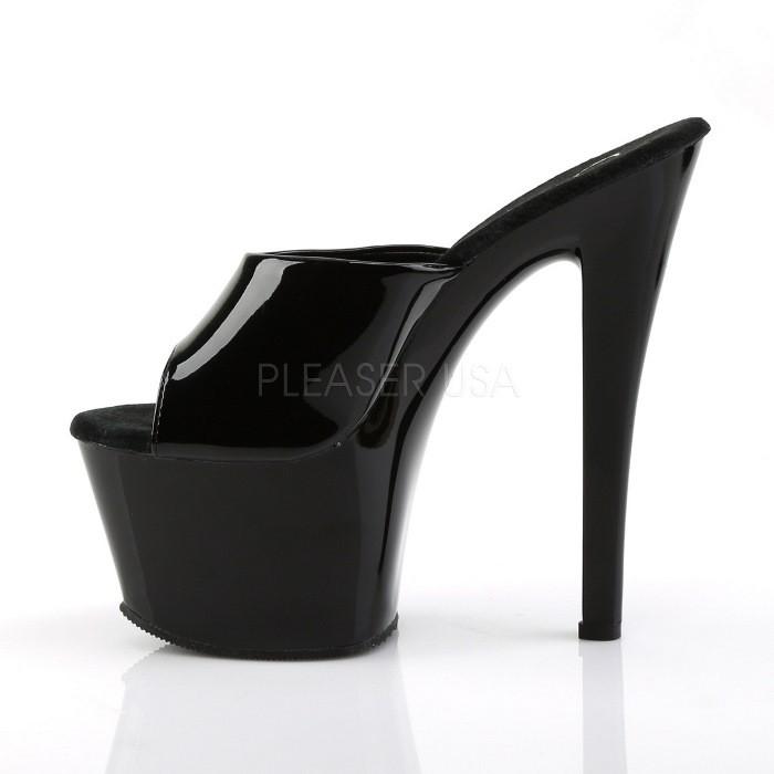 Pleaser プリーザー ヒール キャバ ミュール サンダル 厚底 18 cm ヒール 黒 ブラック エナメル ハイヒール ピンヒール 大きいサイズ レディース メンズ 取寄 | Pleaser | 02