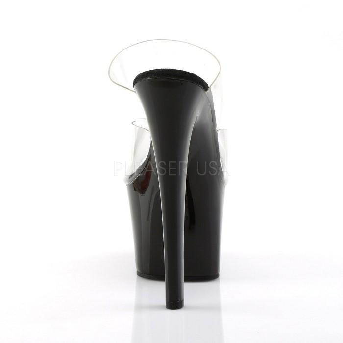 Pleaser プリーザー ヒール キャバ ミュール サンダル 厚底 18 cm ヒール クリア 黒 ブラック ハイヒール ピンヒール 大きいサイズ 靴 レディース メンズ 取寄 | Pleaser | 03