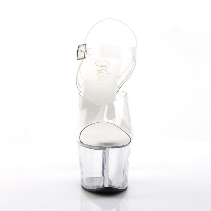 Pleaser プリーザー ヒール キャバ サンダル 厚底 18 cm ヒール クリア ストラップ ハイヒール ピンヒール クリアヒール 大きいサイズ レディース メンズ 取寄 | Pleaser | 01