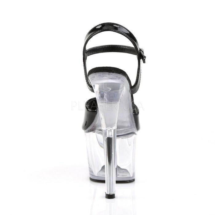Pleaser プリーザー ヒール キャバ サンダル 厚底 18 cm ヒール 黒 ブラック クリア エナメル ハイヒール ピンヒール 大きいサイズ レディース メンズ 取寄 | Pleaser | 03