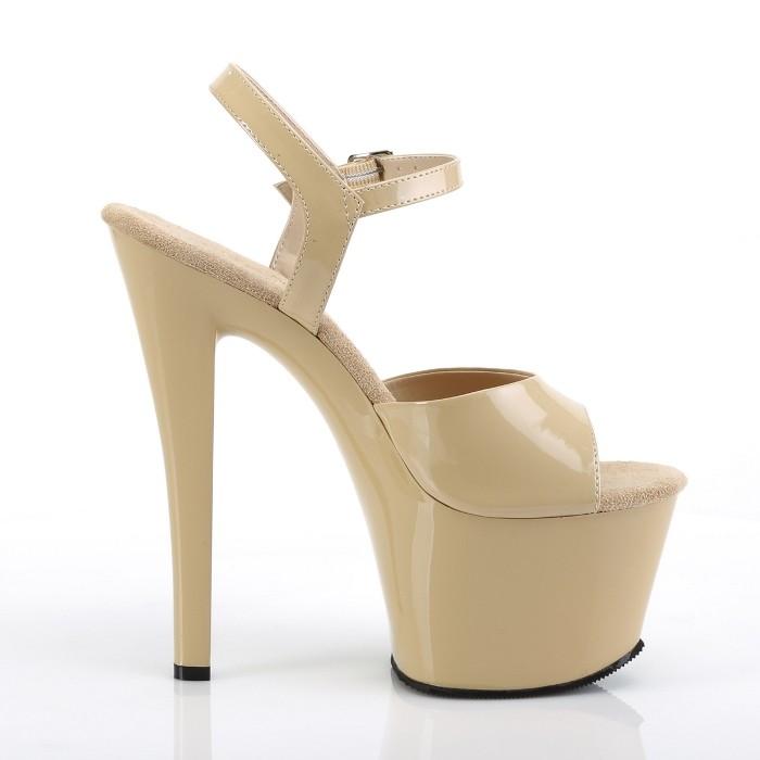 Pleaser プリーザー ヒール キャバ サンダル 厚底 18 cm ヒール クリーム ベージュ エナメル ストラップベルト ハイヒール 大きいサイズ 即納 取寄 | Pleaser | 04
