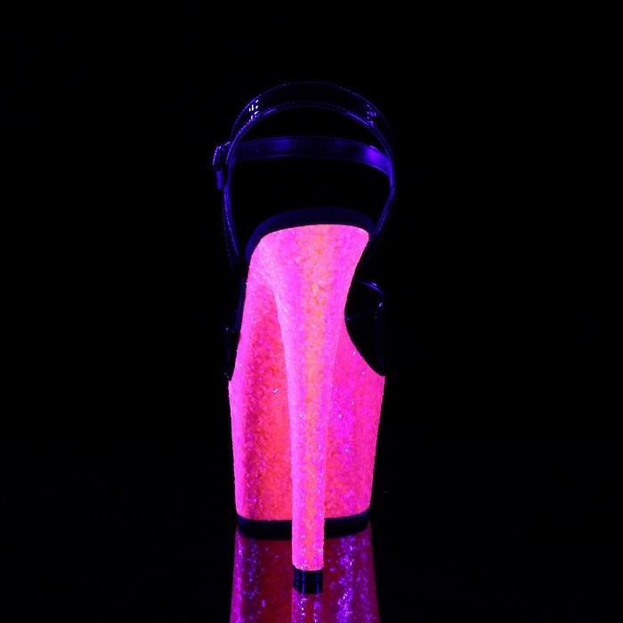 Pleaser プリーザー ヒール キャバ サンダル 厚底 18 cm ヒール ネオンピンク 黒 ブラック エナメル ラメ ハイヒール 大きいサイズ レディース メンズ 取寄｜dimples｜04