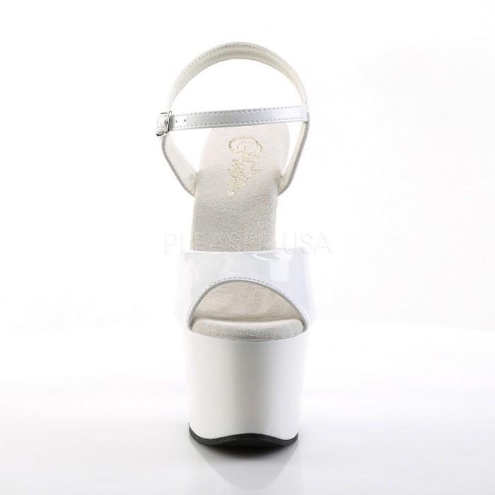 Pleaser プリーザー ヒール キャバ サンダル 厚底 18 cm ヒール 白 ホワイト エナメル ストラップ ハイヒール ピンヒール 大きいサイズ レディース メンズ 取寄 | Pleaser | 01