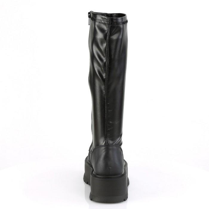 demonia デモニア ロングブーツ 厚底 ラバーソール 5 cm ヒール 黒 ブラック 合皮 フェイクレザー 大きいサイズ 厚底靴 ニーブーツ 靴 レディース メンズ 取寄 | Pleaser | 03