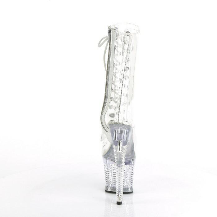 Pleaser プリーザー ショートブーツ 厚底 クリア 18 cm ヒール レディース メンズ ハイヒール 大きいサイズ 厚底靴 編み上げ レースアップ ジッパー 靴 取寄 | Pleaser | 03