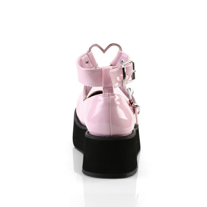 demonia デモニア パンプス 厚底 ラバーソール 6 cm ヒール ベビーピンク エナメル ハートリング ストラップ 小さいサイズ 大きいサイズ レディース メンズ 取寄 | Pleaser | 03