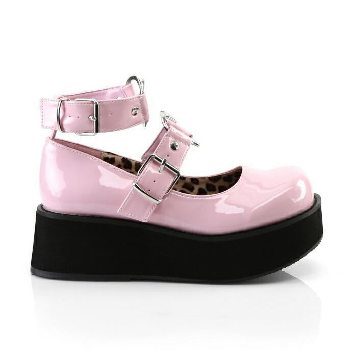 demonia デモニア パンプス 厚底 ラバーソール 6 cm ヒール ベビーピンク エナメル ハートリング ストラップ 小さいサイズ 大きいサイズ レディース メンズ 取寄 | Pleaser | 04