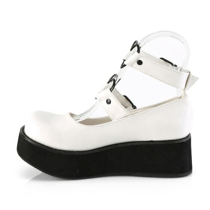 demonia デモニア パンプス 厚底 ラバーソール 6 cm ヒール 白 ホワイト 黒 ブラック 甲ストラップ 小さいサイズ 大きいサイズ 靴 レディース メンズ 取寄 | Pleaser | 02