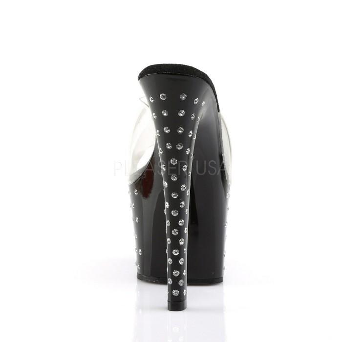 Pleaser プリーザー ヒール キャバ ミュール サンダル 厚底 18 cm ヒール クリア 黒 ブラック ハイヒール ピンヒール 大きいサイズ レディース メンズ 取寄 | Pleaser | 03