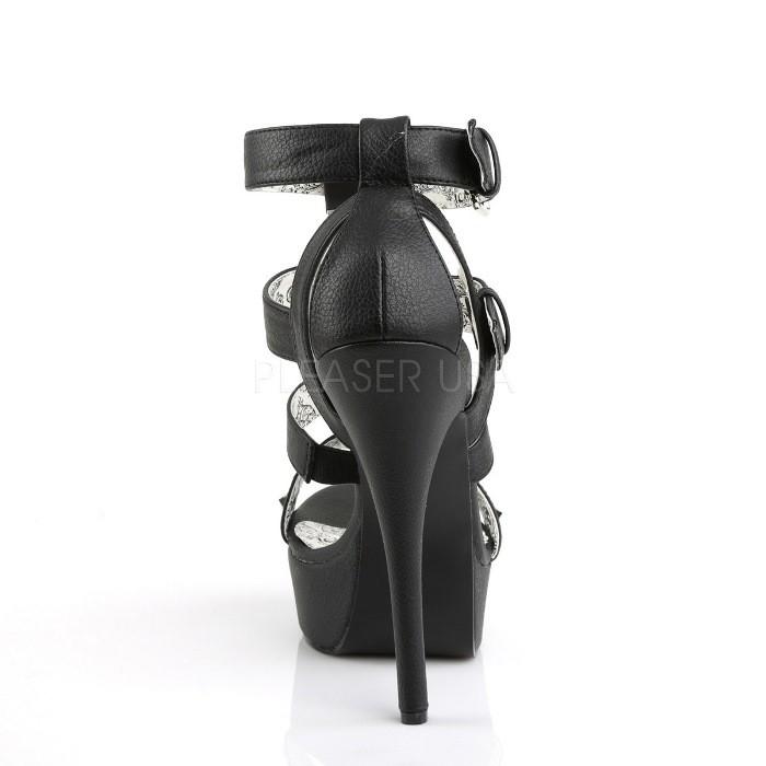 Pleaser プリーザー サンダル インヒール インソール 厚底 黒 ブラック 合皮 メタルリング ハイヒール レディース メンズ 14 cm ヒール 15センチ ヒール 取寄 | Pleaser | 03