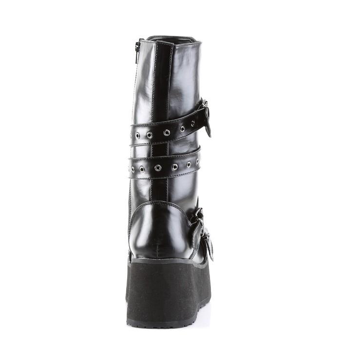 demonia デモニア ミドルブーツ 厚底 ラバーソール 8 cm ヒール 黒 ブラック 合皮 ベルト バックル 編み上げ レースアップ 大きいサイズ 厚底靴 靴 メンズ 取寄 | Pleaser | 03