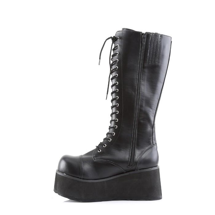 demonia デモニア ロングブーツ 厚底 ラバーソール 8 cm ヒール 黒 ブラック 合皮 フェイクレザー 編み上げ レースアップ 大きいサイズ 厚底靴 靴 メンズ 取寄 | Pleaser | 02